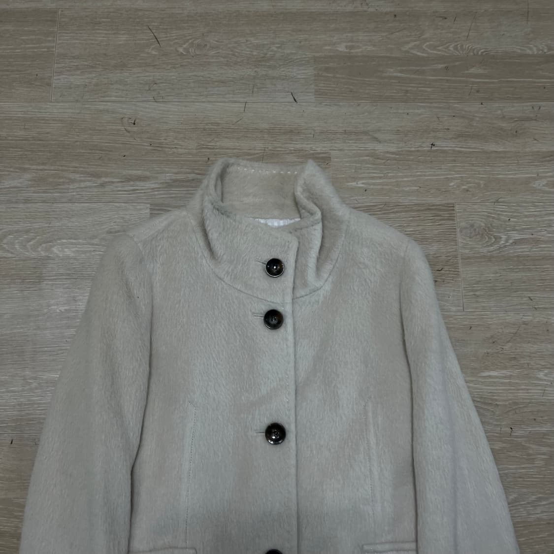 빈폴 여성 알파카 비죠 스탠드넥 싱글 롱코트 [아이보리] S/90 상품이미지2