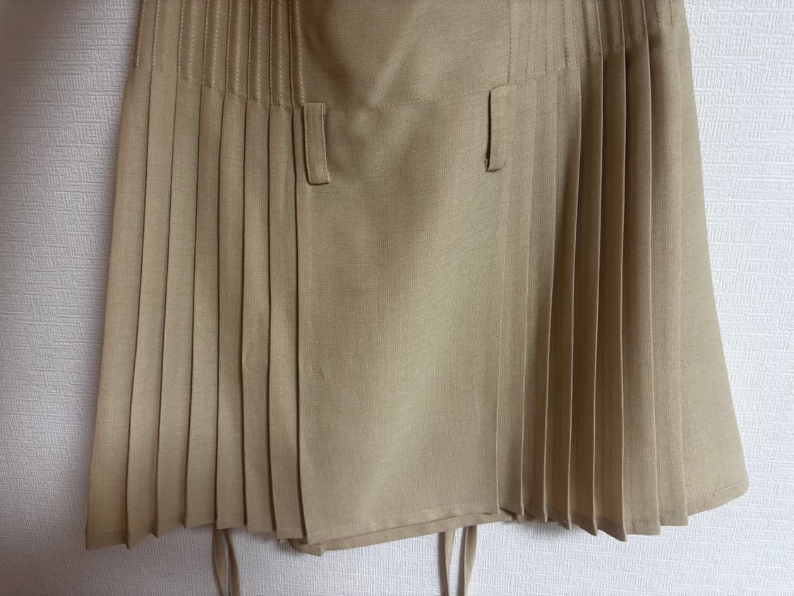 마뗑킴 pleats mix cami dress in beige 상품이미지2