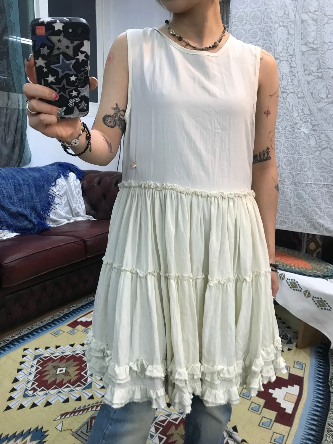 빈티지 여성 프릴 민소매 원피스  상품이미지1