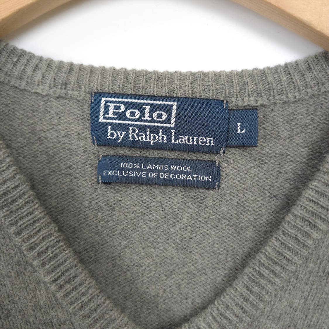 남성 폴로 랄프로렌 POLO RALPH LAUREN 램스울 V넥 니트 L 상품이미지6