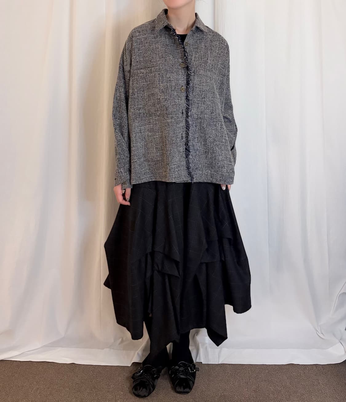 Melange Fringe Raglan Jacket 상품이미지2