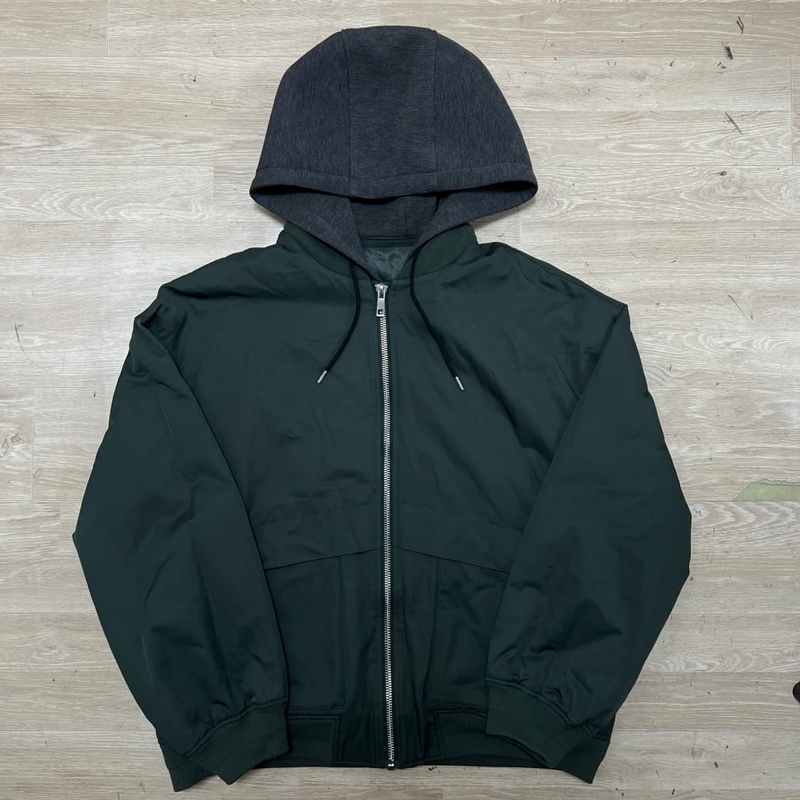 애드호크 후드 레이어링 MA-1 항공점퍼 봄버자켓 [카키] XL/105 상품이미지1