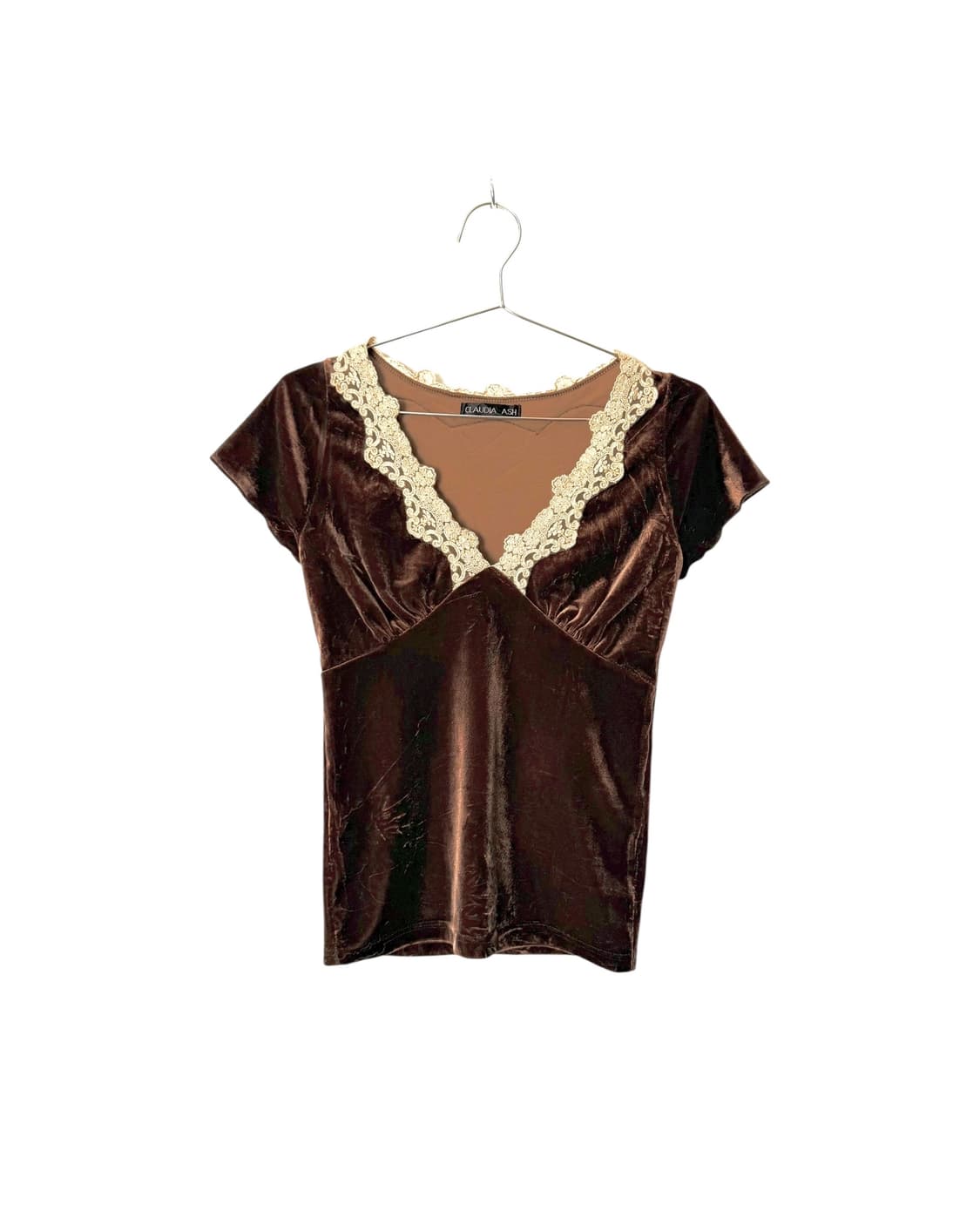 vintage velvet lace trim top  상품이미지1