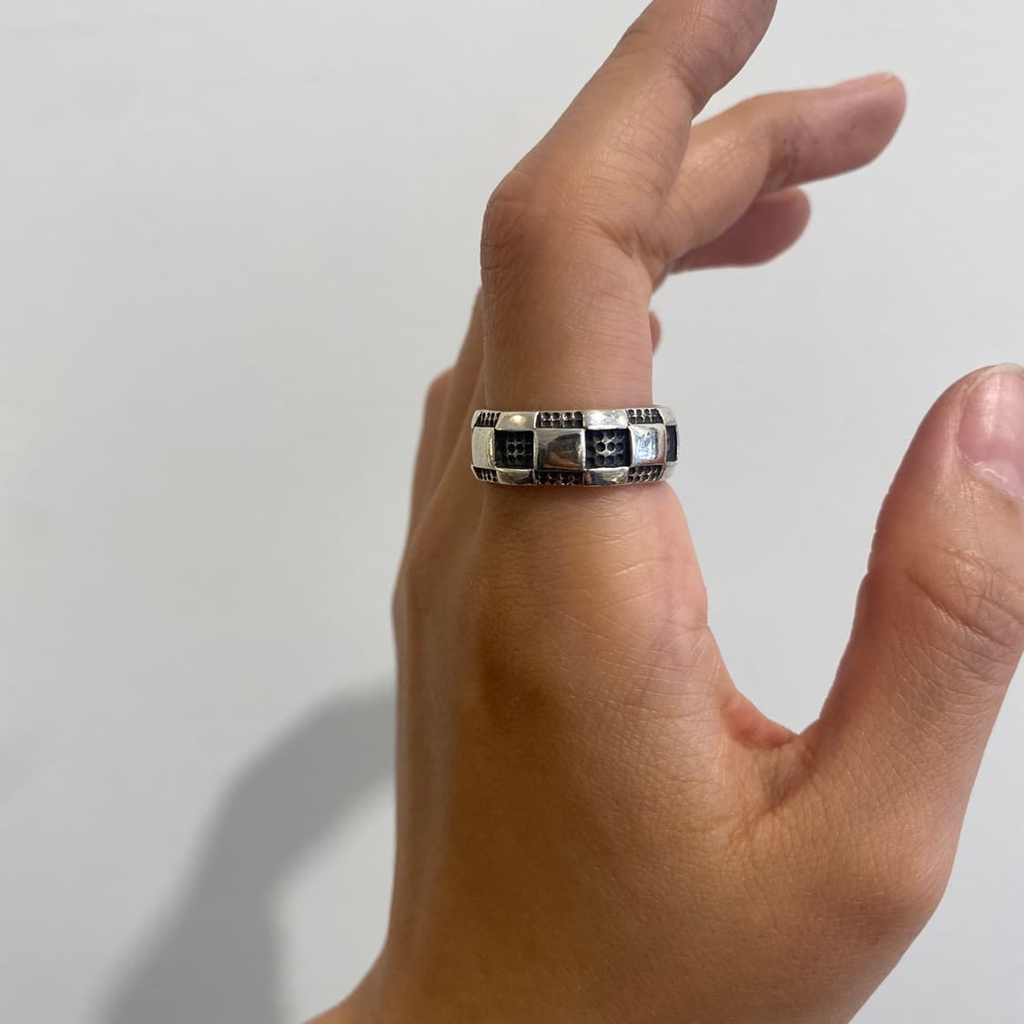 Check board 925silver ring 상품이미지4