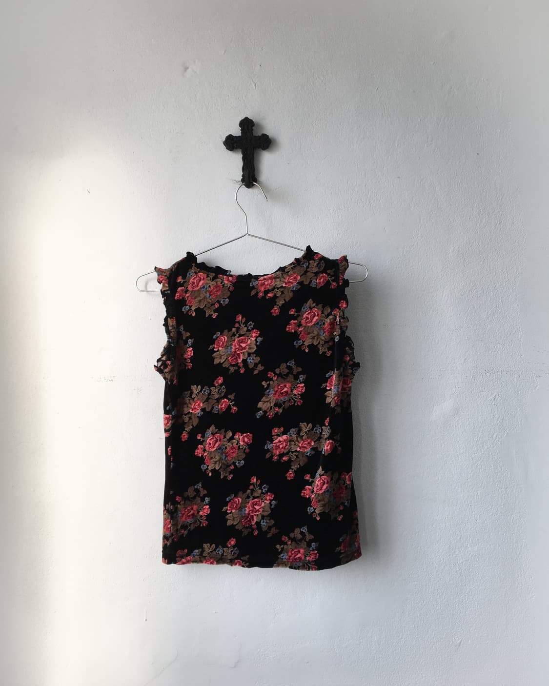 Flower pattern velvet sleeveless 상품이미지4
