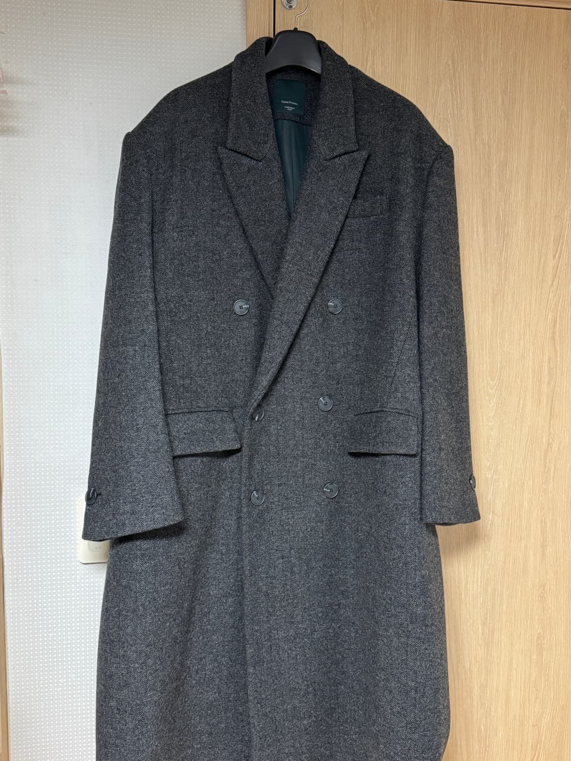 [1회착용/1] 24FW 언더마이카 헤링본 오버핏 코트 상품이미지4