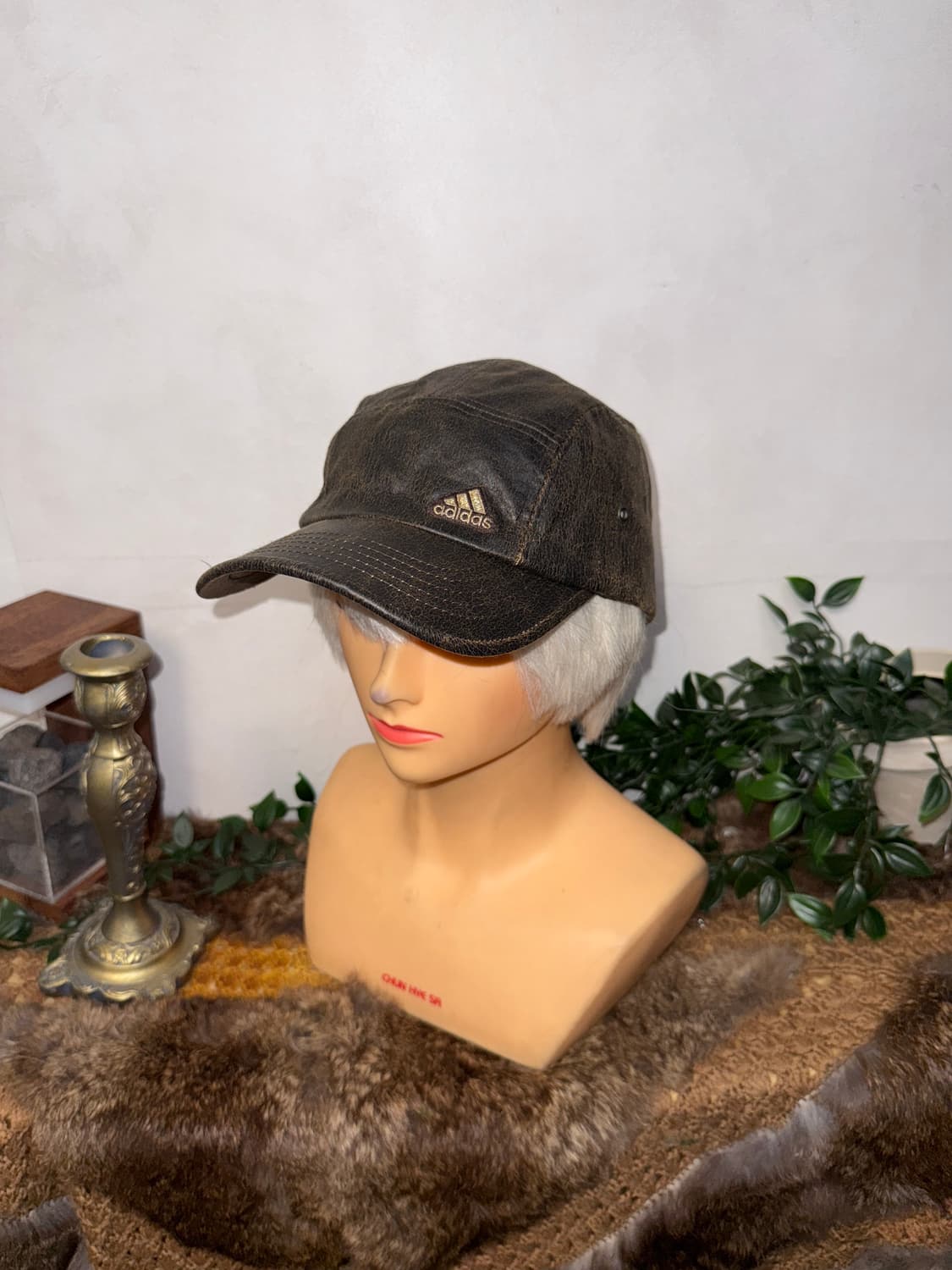 Adidas dark brown aging leather camp cap 상품이미지1