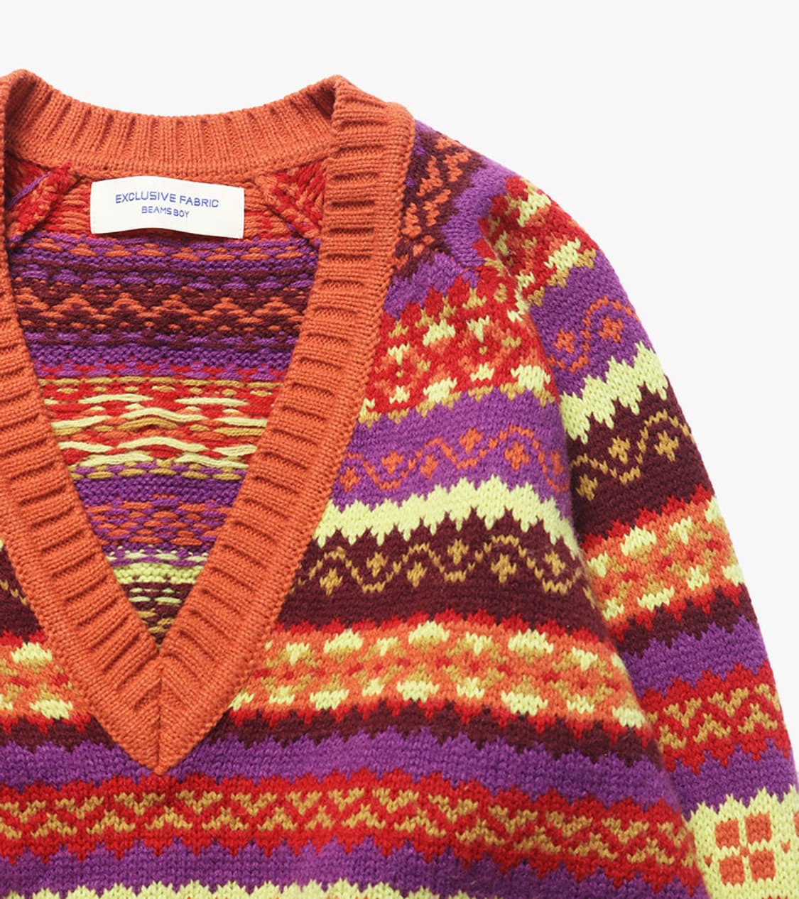 BEAMS BOY - FAIR ISLE V NECK KNIT 상품이미지4
