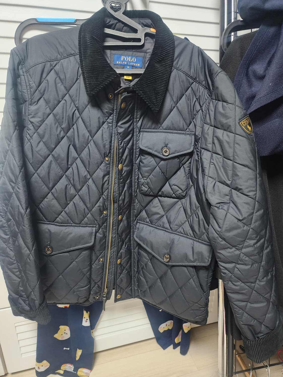 폴로랄프로렌 코듀로이 퀼팅 블랙M 상품이미지1