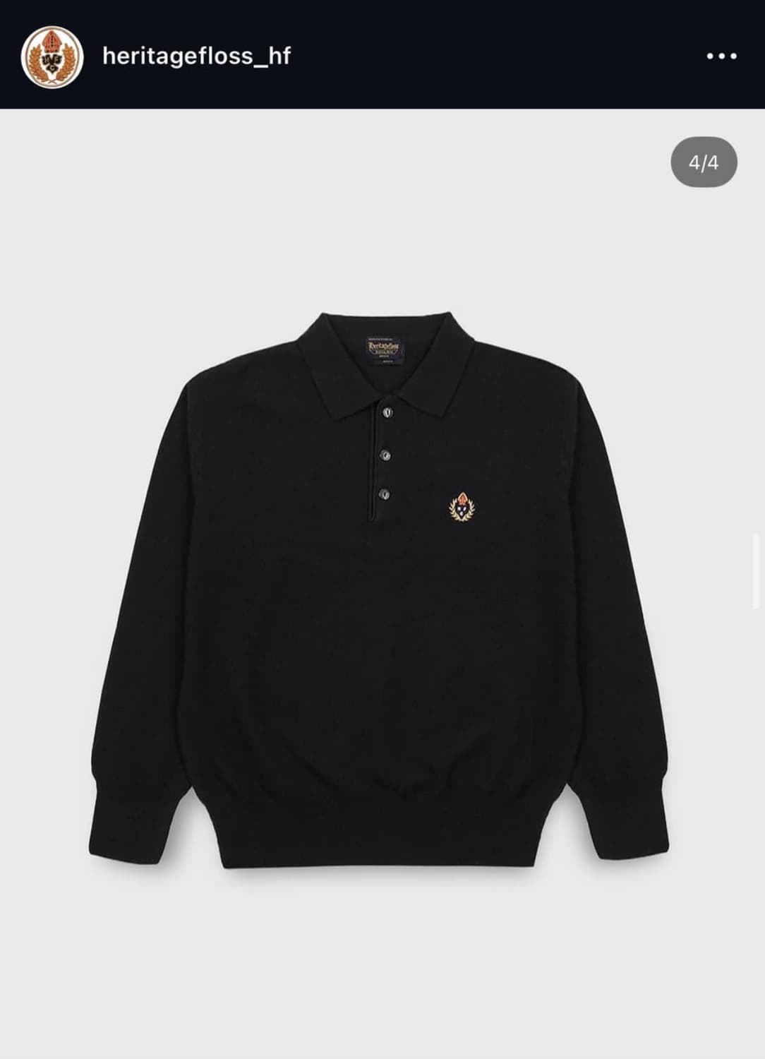 헤리티지플로스 울폴로니트 블랙 S 상품이미지1