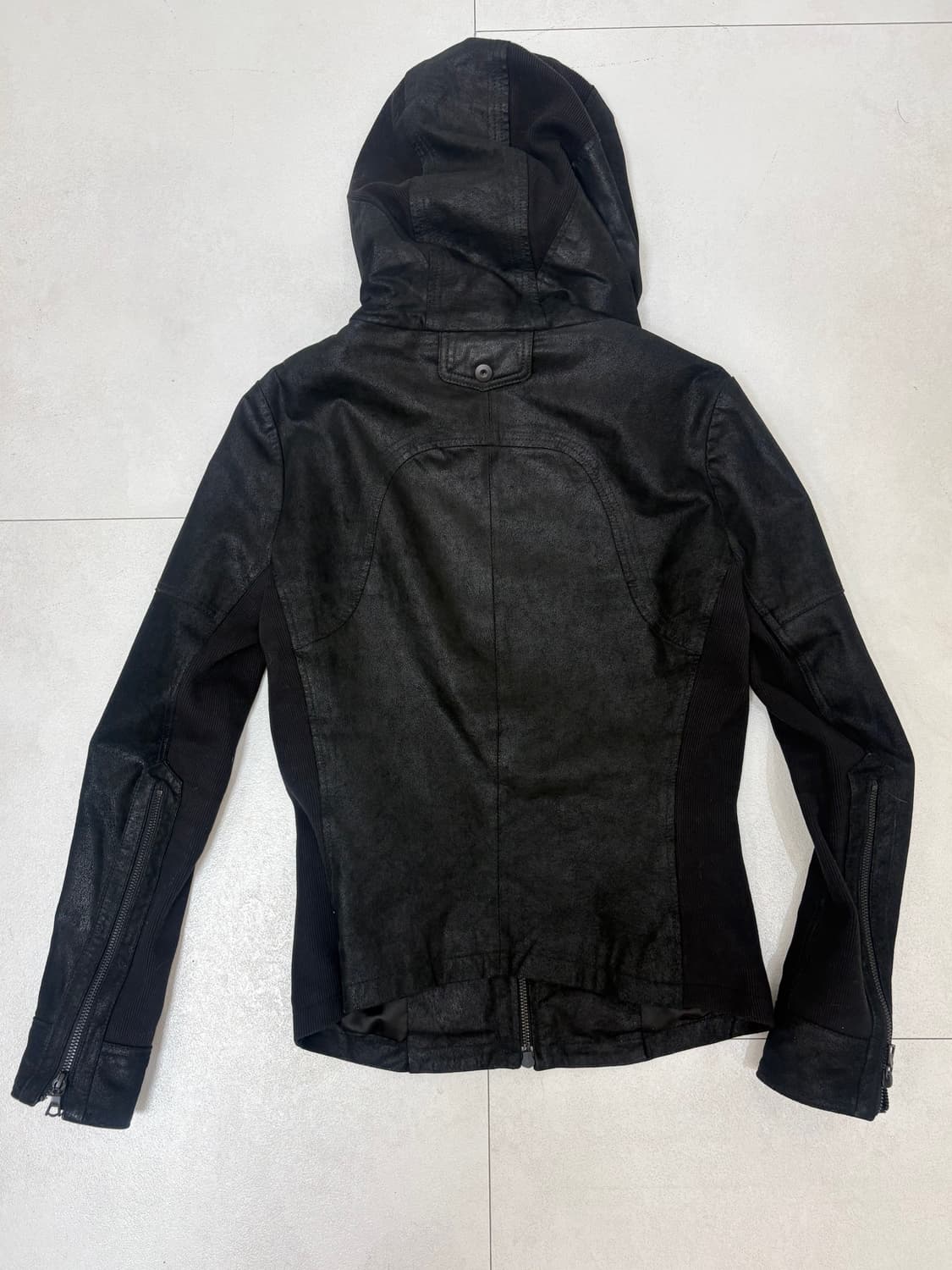 No id 보노 레더 후드 자켓 상품이미지3