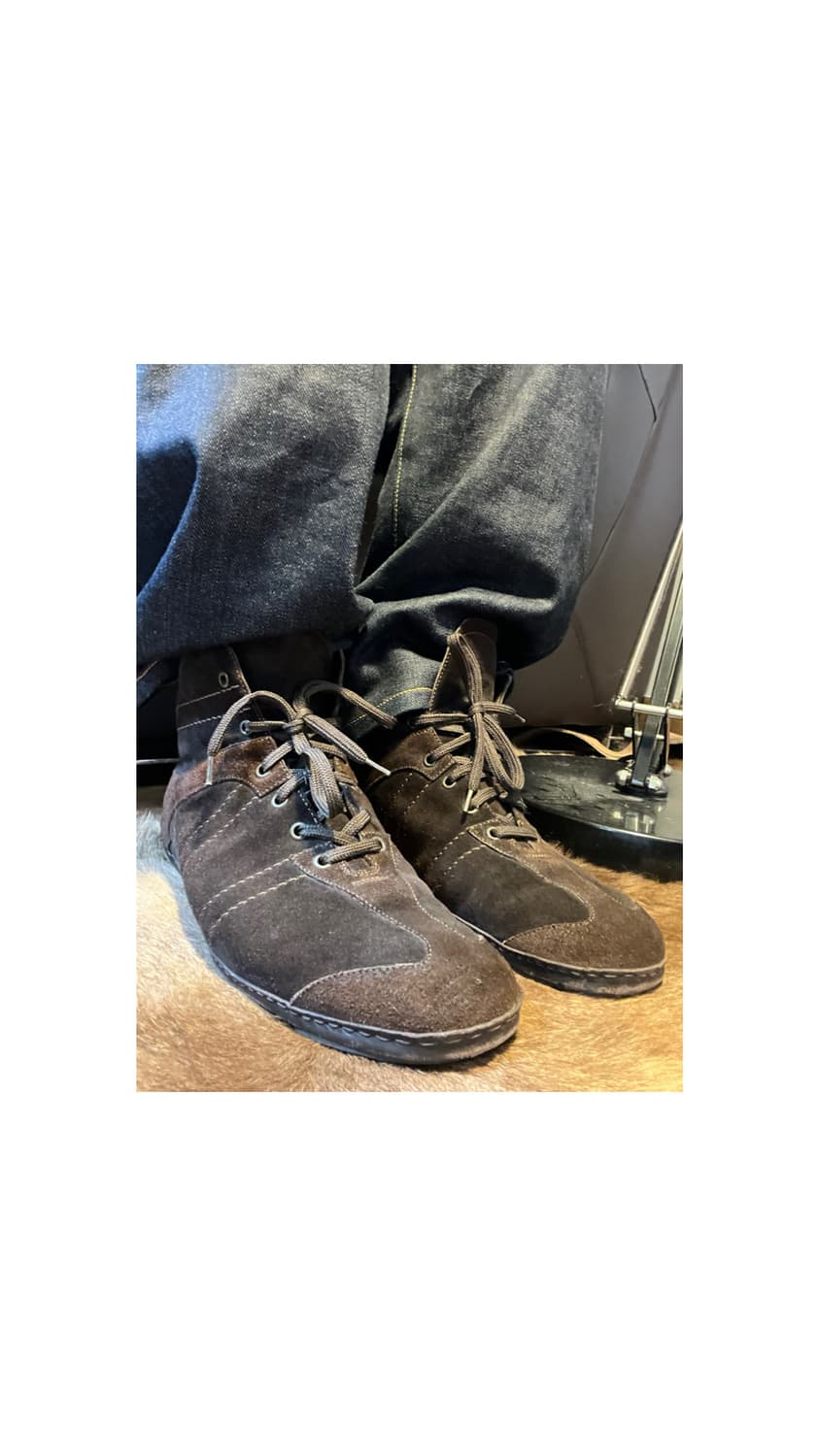 Ermenegildo Zegna 브라운 하이탑 레더 스니커즈 상품이미지1