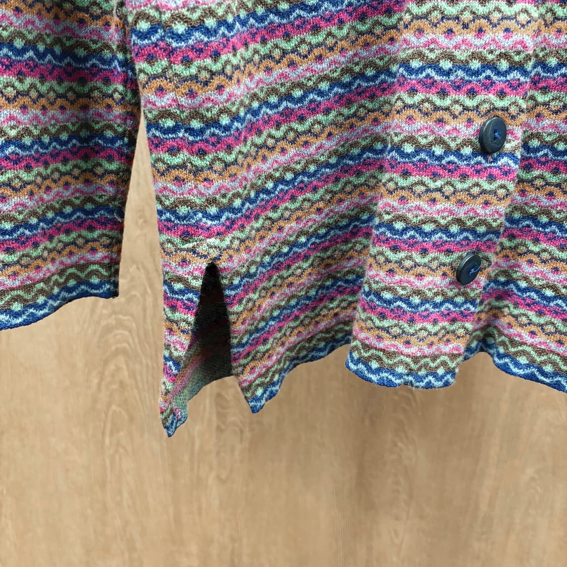 미쏘니 스포츠 클래식 셔츠 카라 니트 지그재그 패턴 디테일 퍼플 블루 상품이미지6