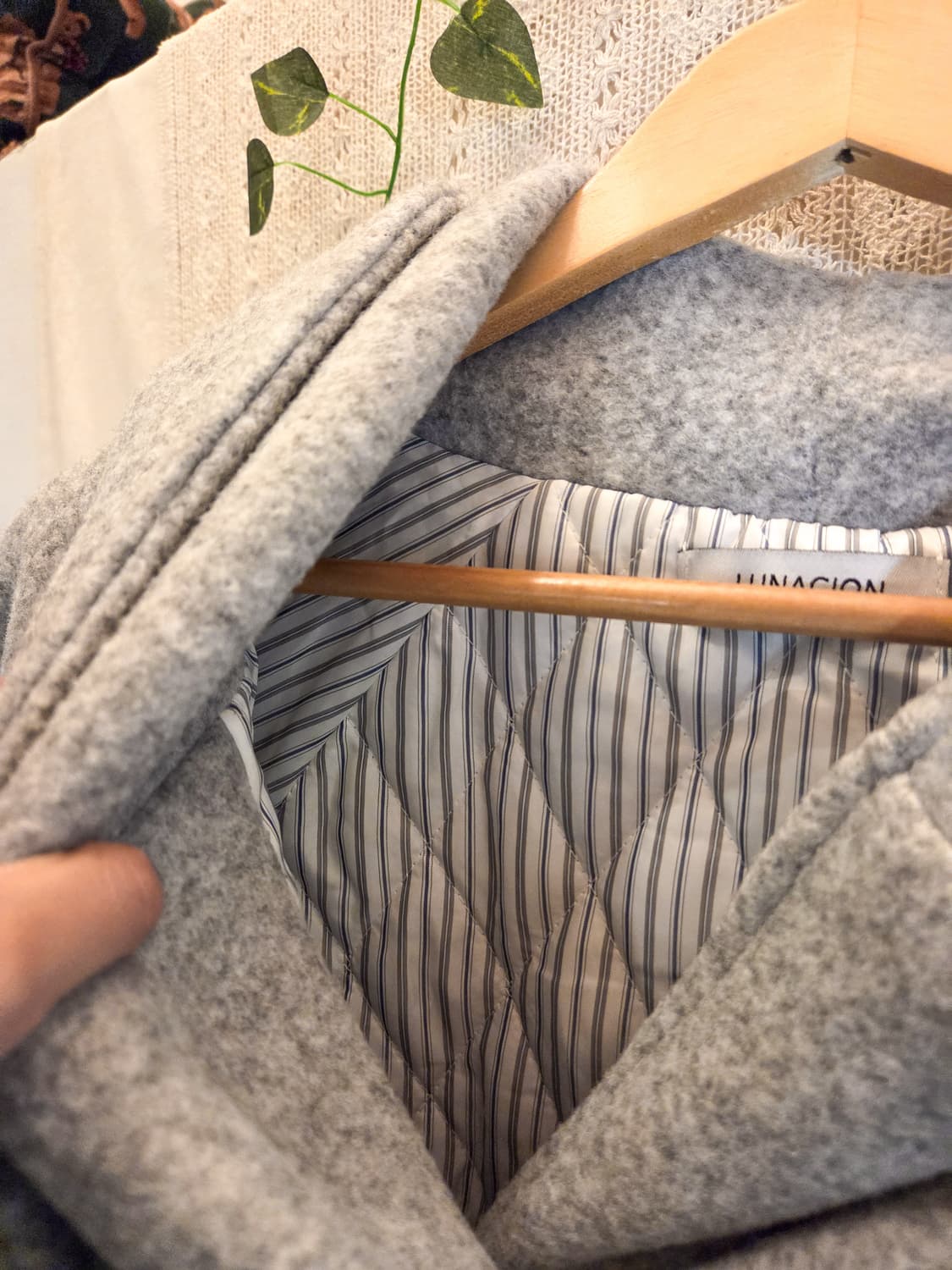 그레이 아방핏 후드 코트 상품이미지4