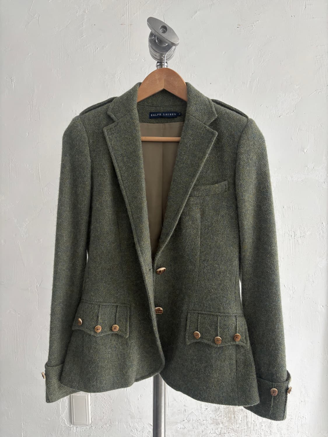 Polo 폴로 알파카 우드 버튼 블레이저 자켓 상품이미지1