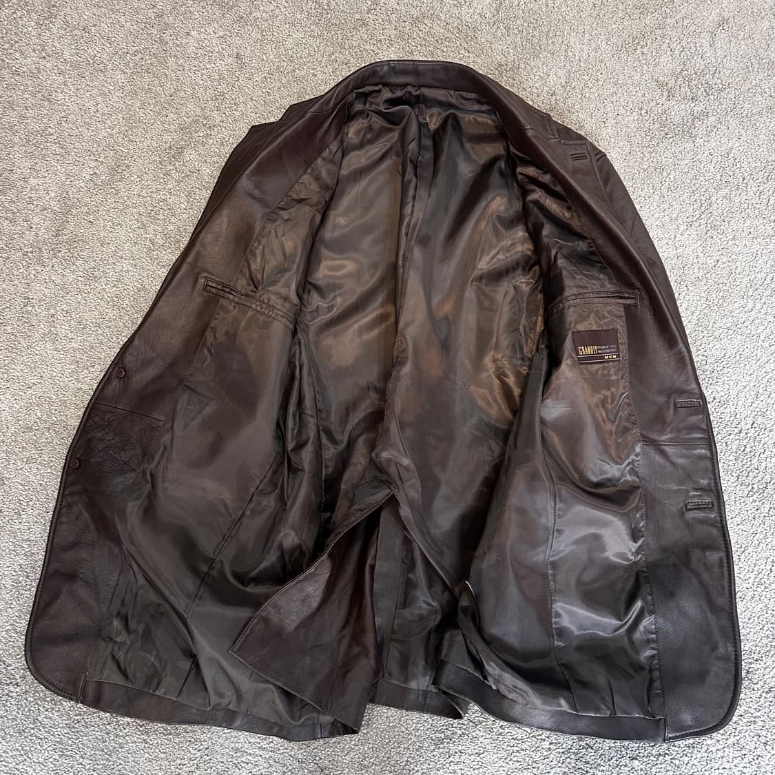 빈티지 브라운 양가죽 싱글 블레이저 자켓M 상품이미지4