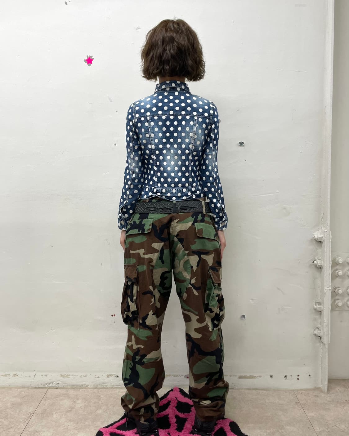 white dot denim washing jacket 상품이미지6