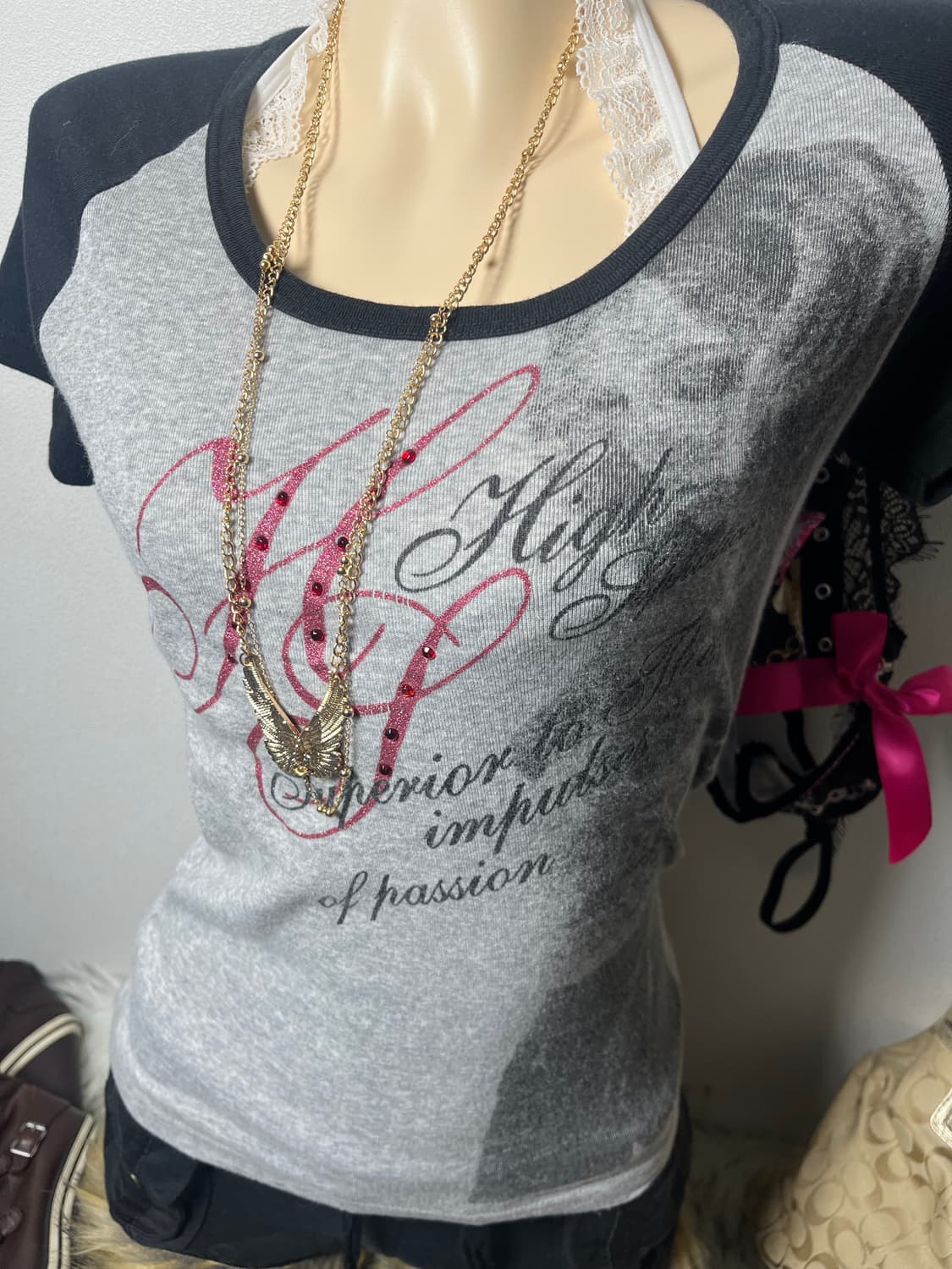 빈티지 갸루 나그랑 반팔 티셔츠 상품이미지4