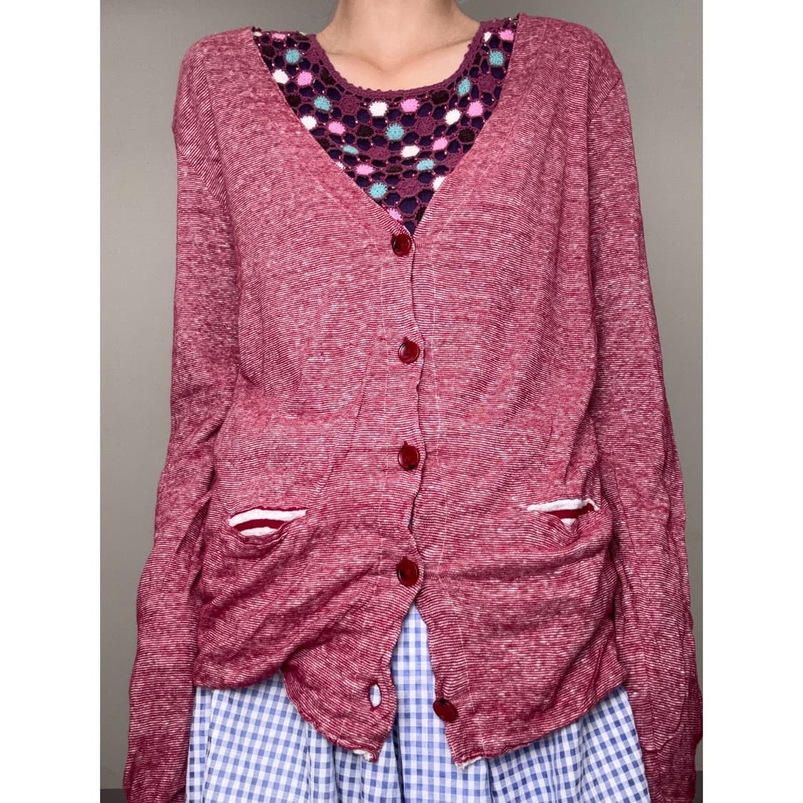 로베르토 콜리나 빈티지 핑크 가디건 상품이미지4