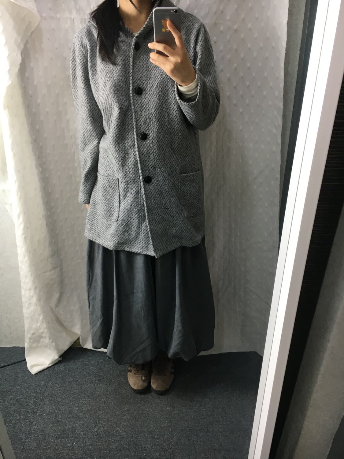 그레이 보카시 후드 코트 상품이미지2