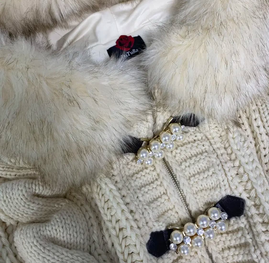 오네갸루 라떼갸루 다츄라 datura 니트 가디건 아우터 빈티지 모리걸 상품이미지4