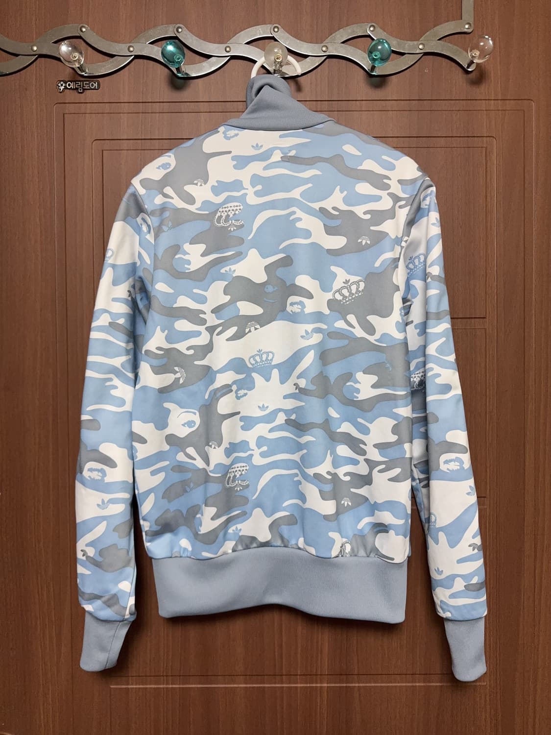 빈티지 아디다스 미시엘리엇 콜라보 카모 트랙탑 블루 그레이 져지 어항 상품이미지4