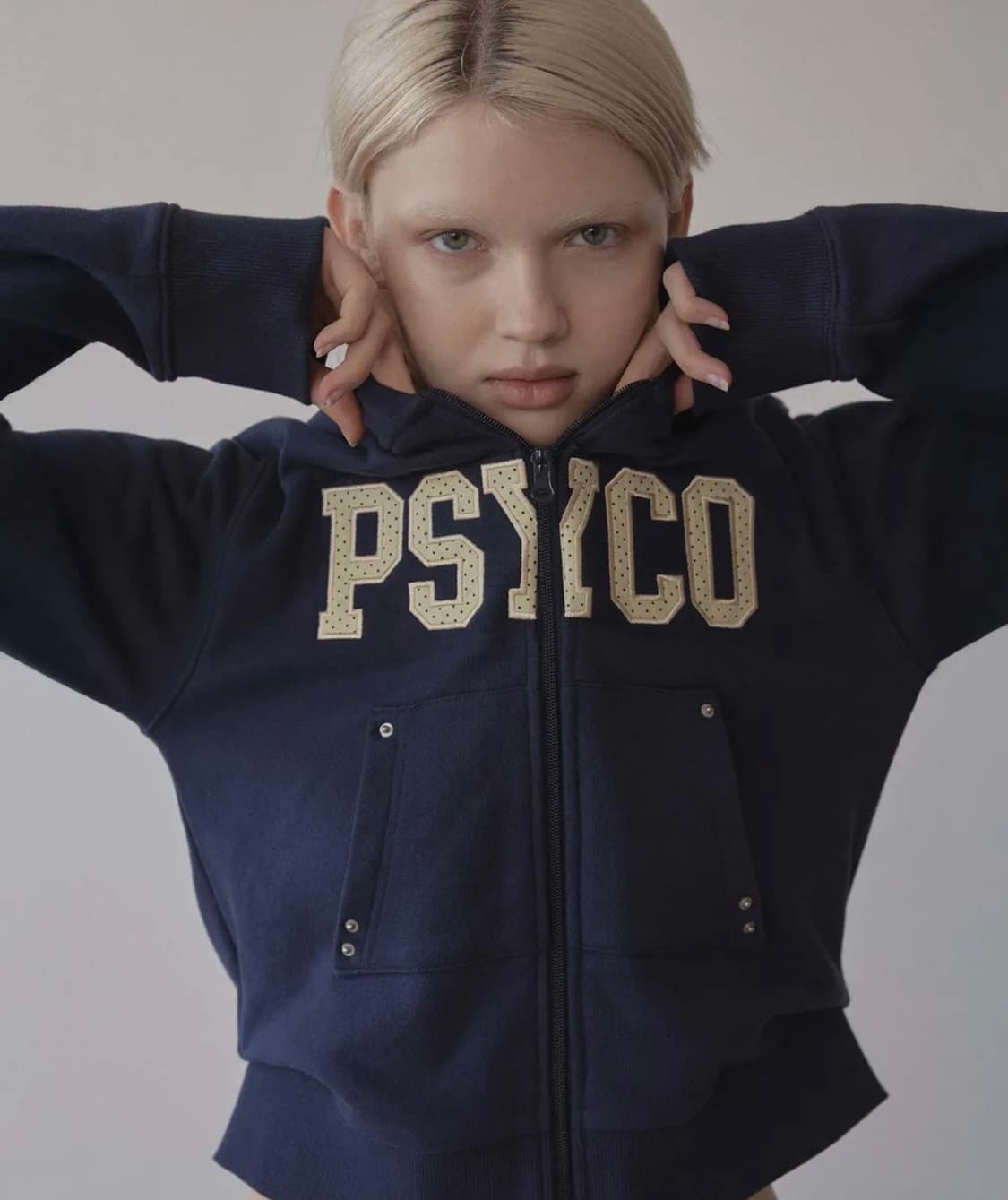 스컬프터 Cottage Zip-Up Hoodie Navy L사이즈 상품이미지1