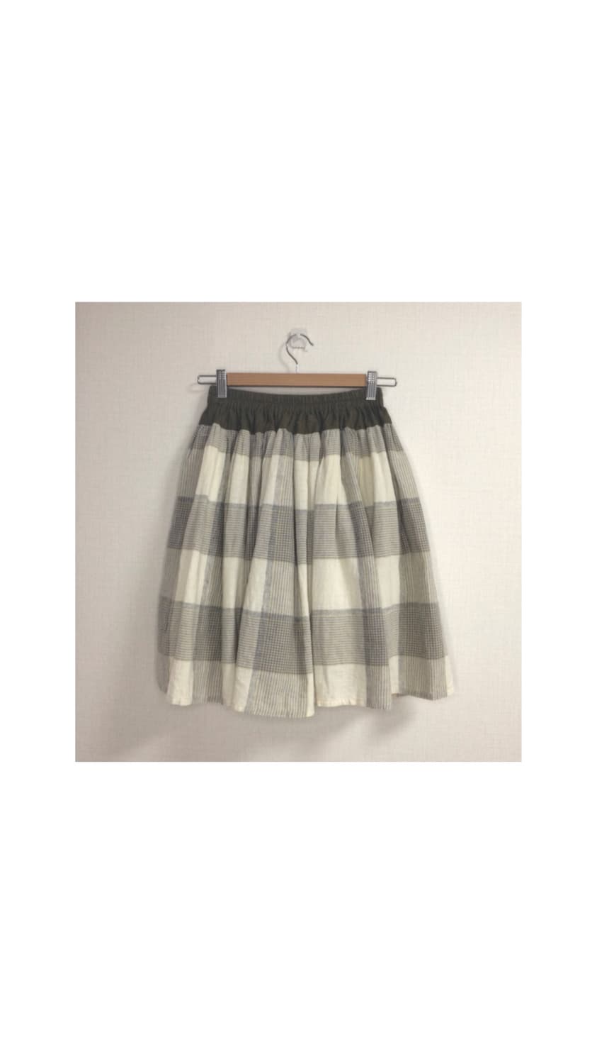 Beams boy 빔즈보이 웨어 브라운 체크 스커트 상품이미지5