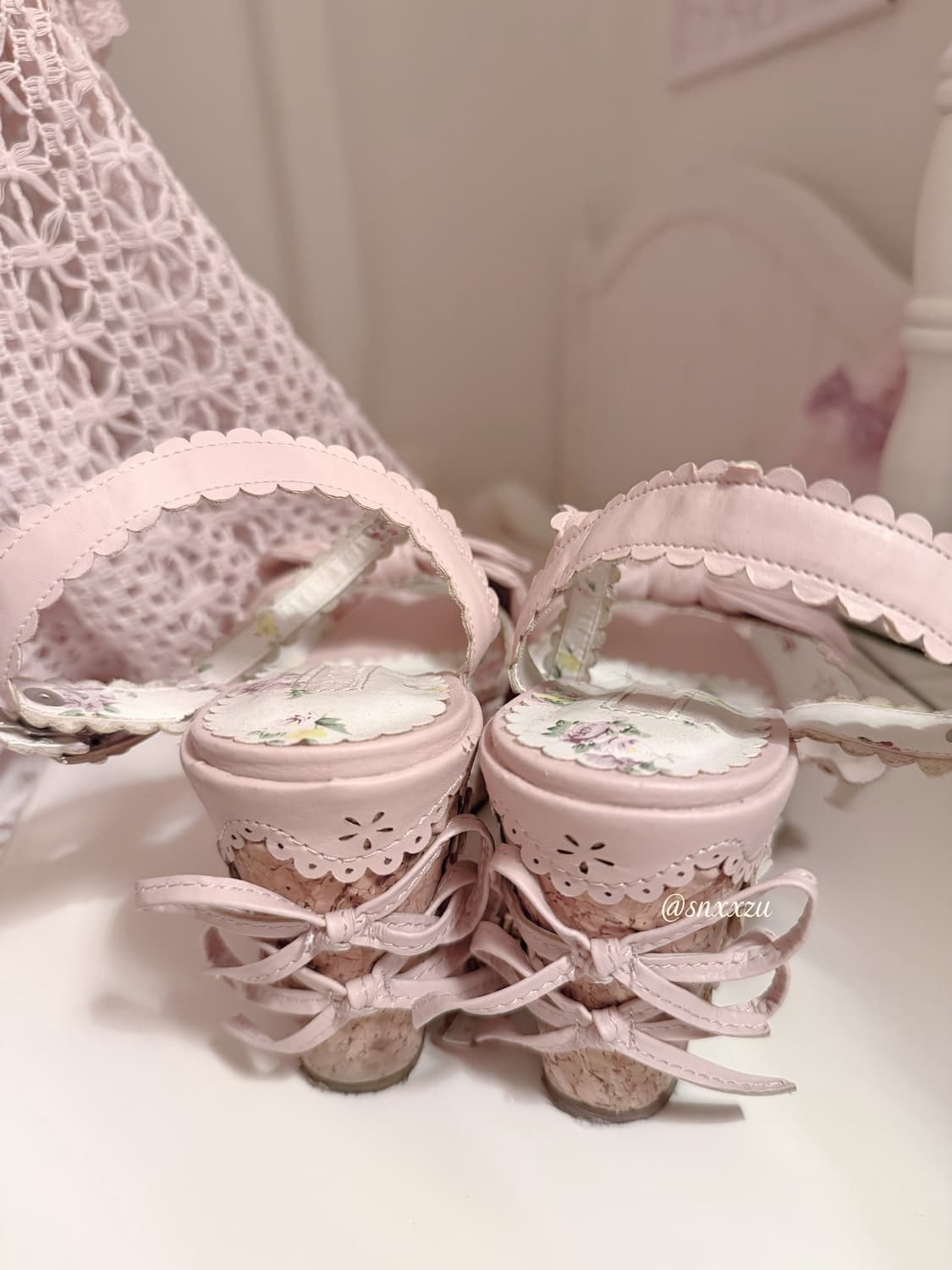 리즈리사 레어 핑크리본 구두 히메카지라떼갸루 핀터깔 샌들힐 y2k 상품이미지4