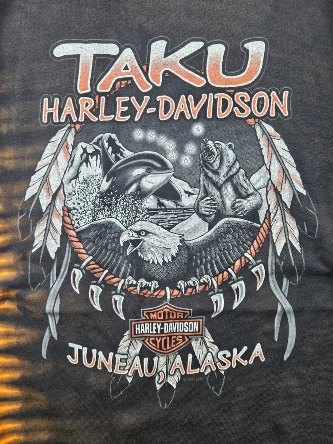 2001 USA 할리데이비슨 알래스카 주나 반팔 티셔츠(XL)/11354 상품이미지9