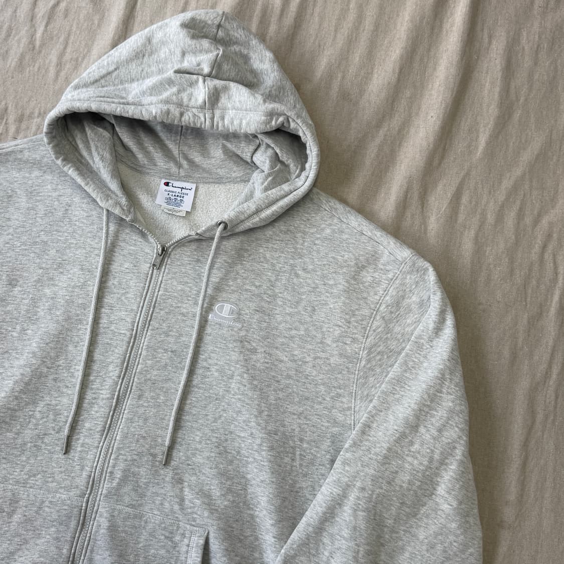 챔피온 오트밀 자수패치 후드집업 XL 상품이미지2