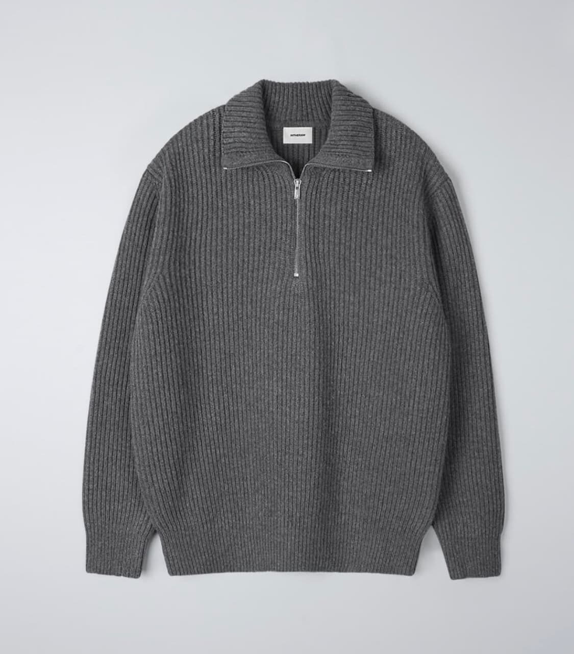 (XL) 인더로우 하프집업 니트 그레이멜란지 상품이미지1