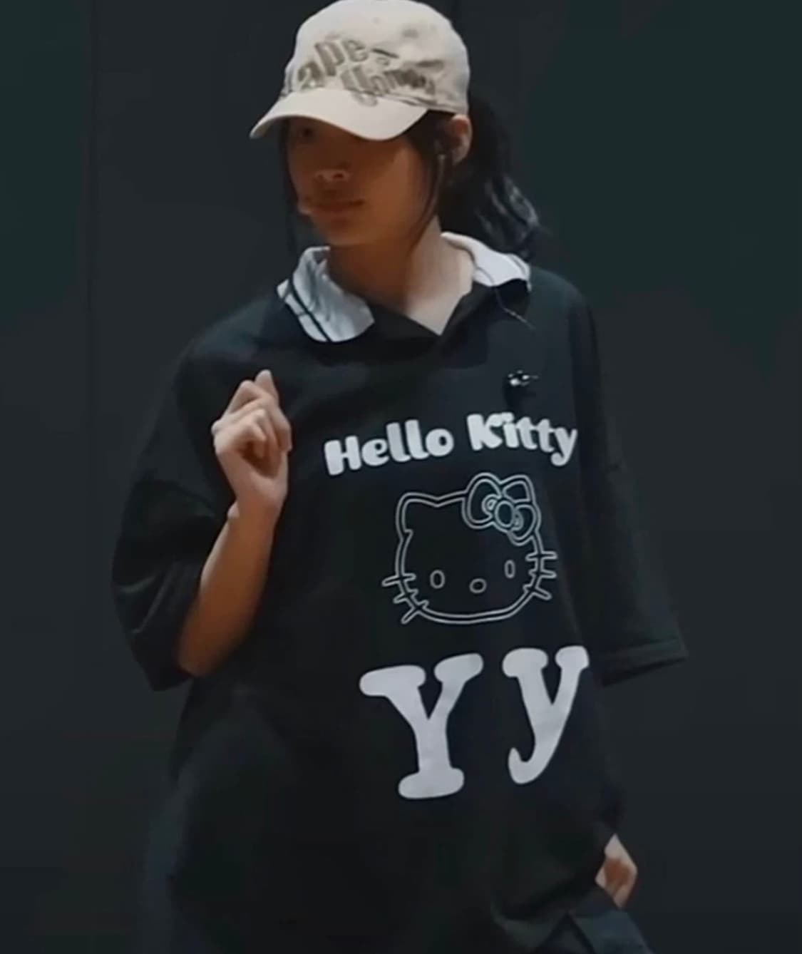 Open YY 헬로키티 카라 티셔츠 블랙 S/M 상품이미지3