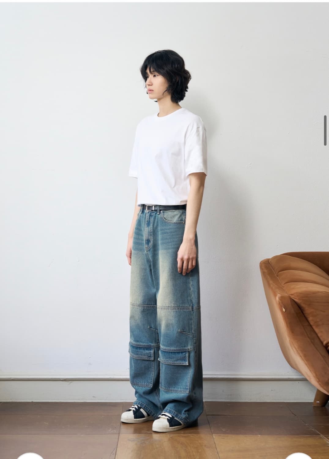 (XL) 아워데이즈 빈티지 프론트 포켓 카고 데님 팬츠 BLUE 상품이미지5