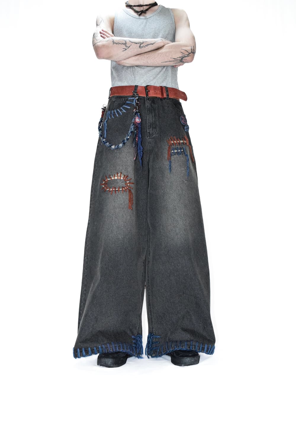 TΣist Hand Stitch Denim Baggy Pants 상품이미지3