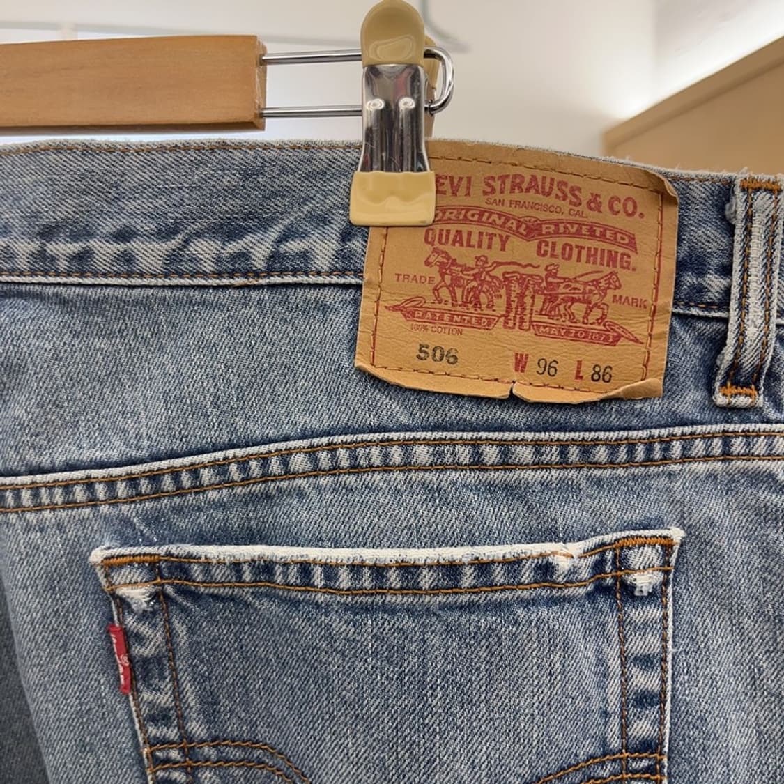 리바이스 506 빈티지 레트로 워싱 데님팬츠 38인치 C08353 상품이미지5