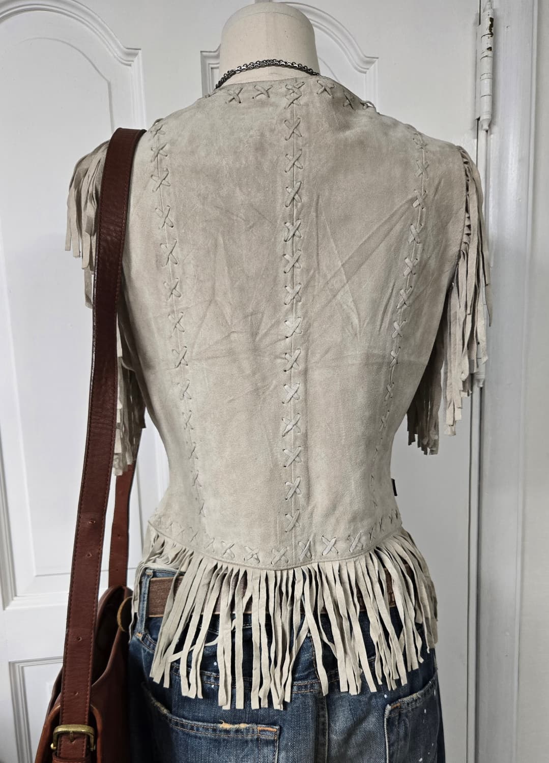 Tommy jeams 타미진스 보헤미안 빈티지 레더베스트 상품이미지4