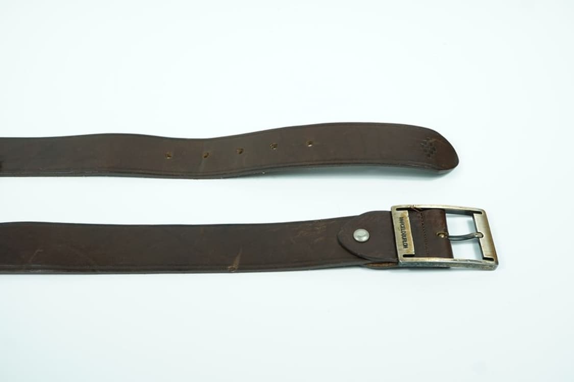 마르셀로불론 다크브라운 빈티지 스퀘어 버클 레더 벨트 상품이미지5