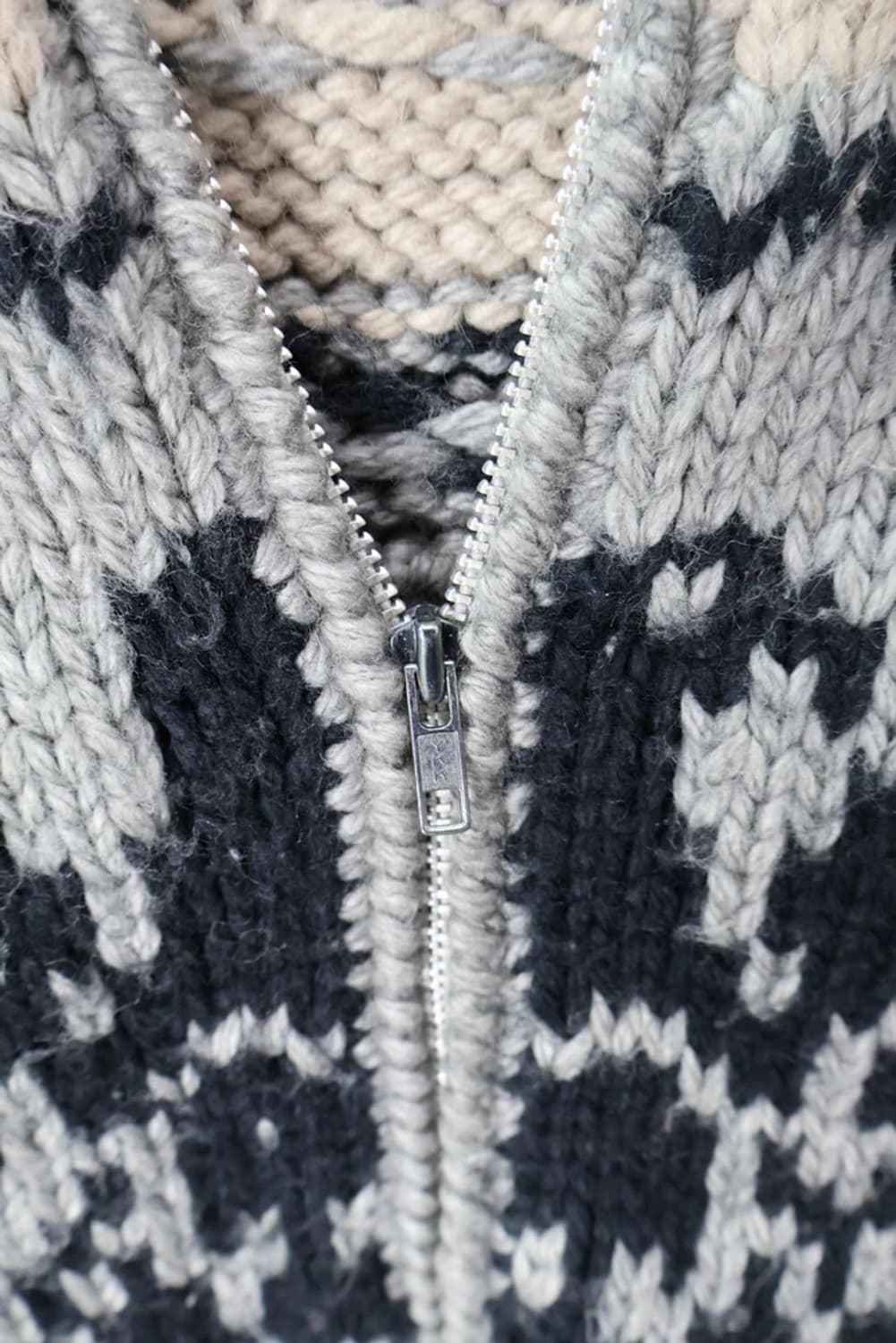 Vtg Cowichan Knit Zip Cardigan DPRK Made 상품이미지6