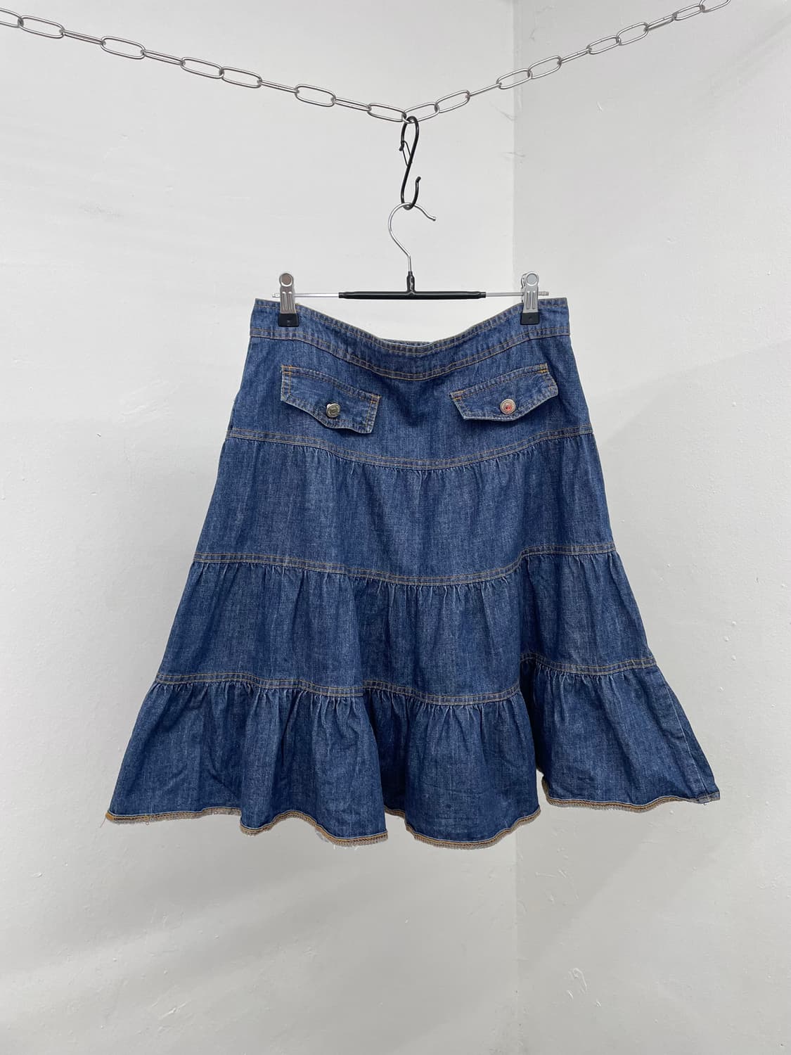 진청 데님 캉캉 스커트 상품이미지7