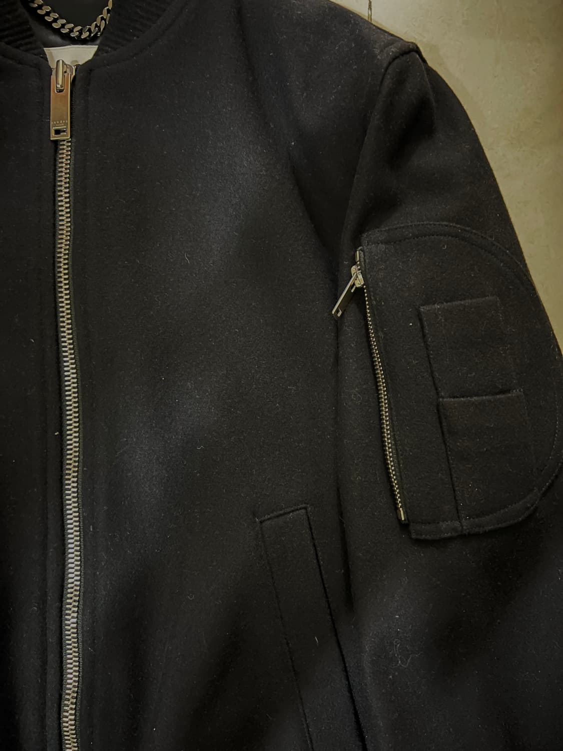 SANDRO Felt Wool MA-1 Blouson Jacket 상품이미지4