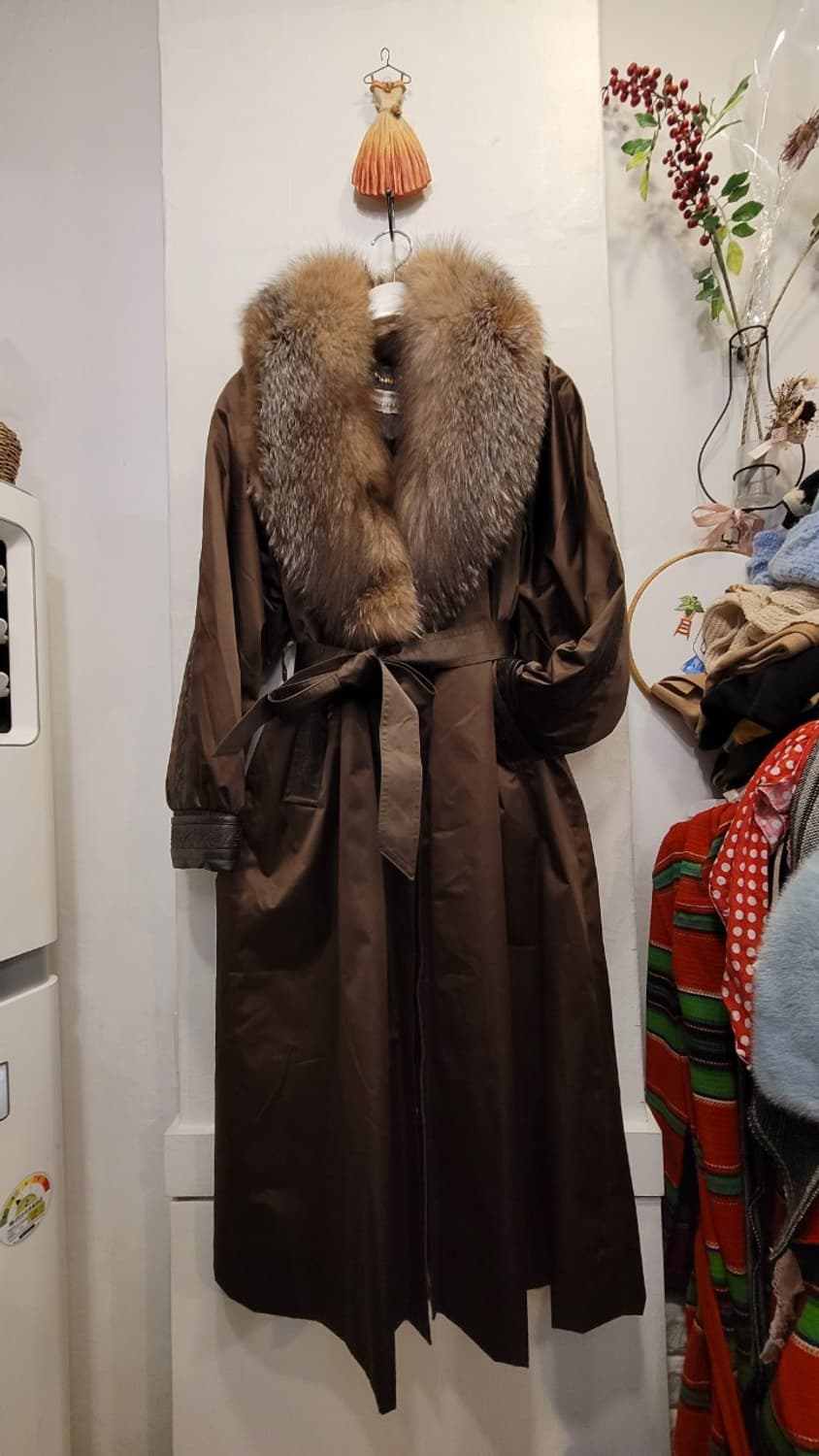 디자이너 밍크내피 폭스퍼 롱코트 상품이미지1