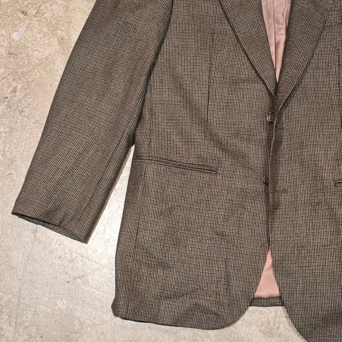 90s CHAPS 램스울100% 하운즈투스 패턴 블레이저 자켓 상품이미지3