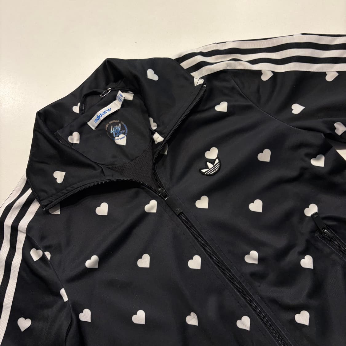[85] 아디다스 블랙 하트 도트 삼선 트랙탑 져지 집업 D114 상품이미지5