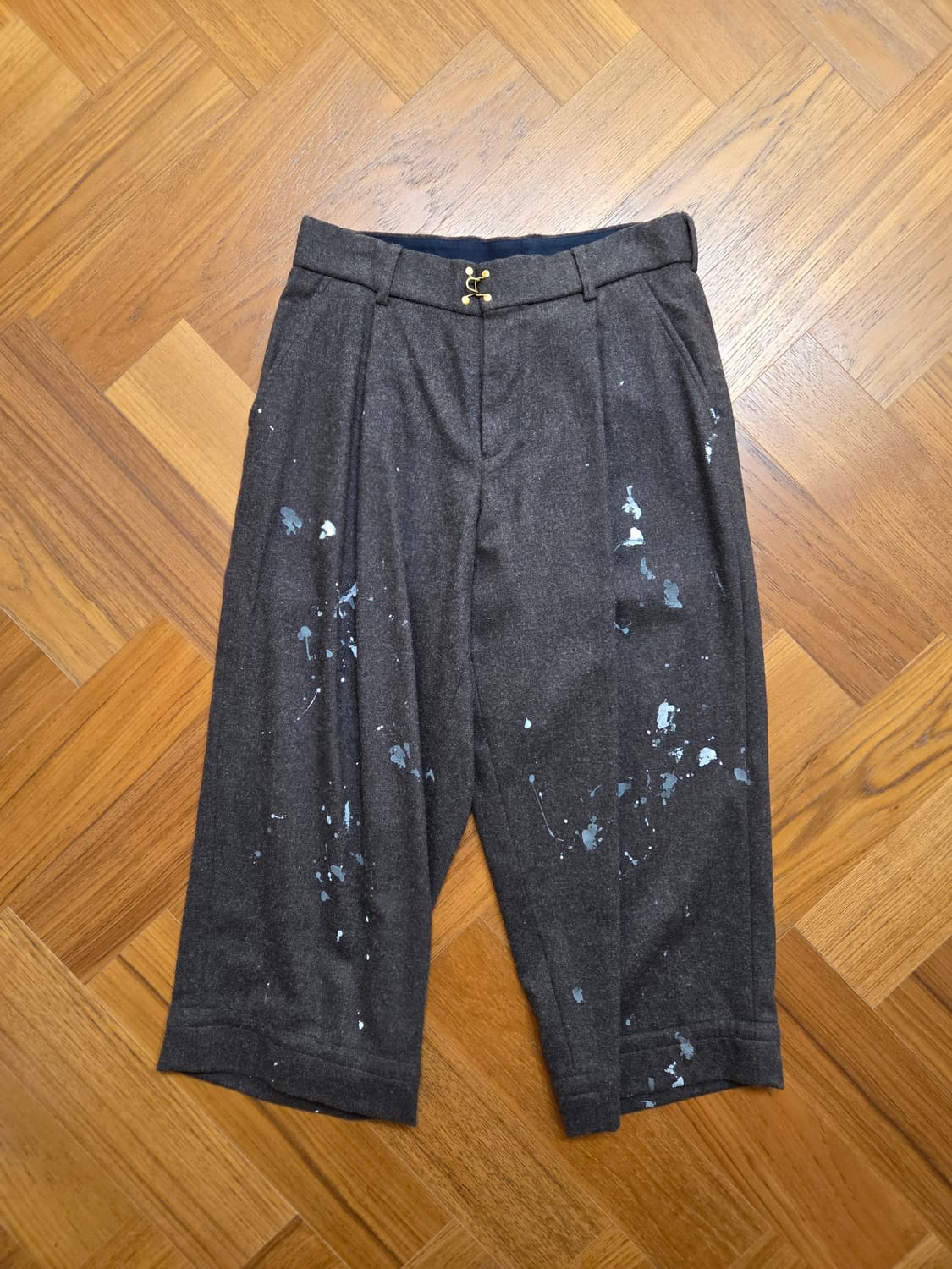 컬러비콘 울 페인티드 와이드 팬츠 상품이미지1