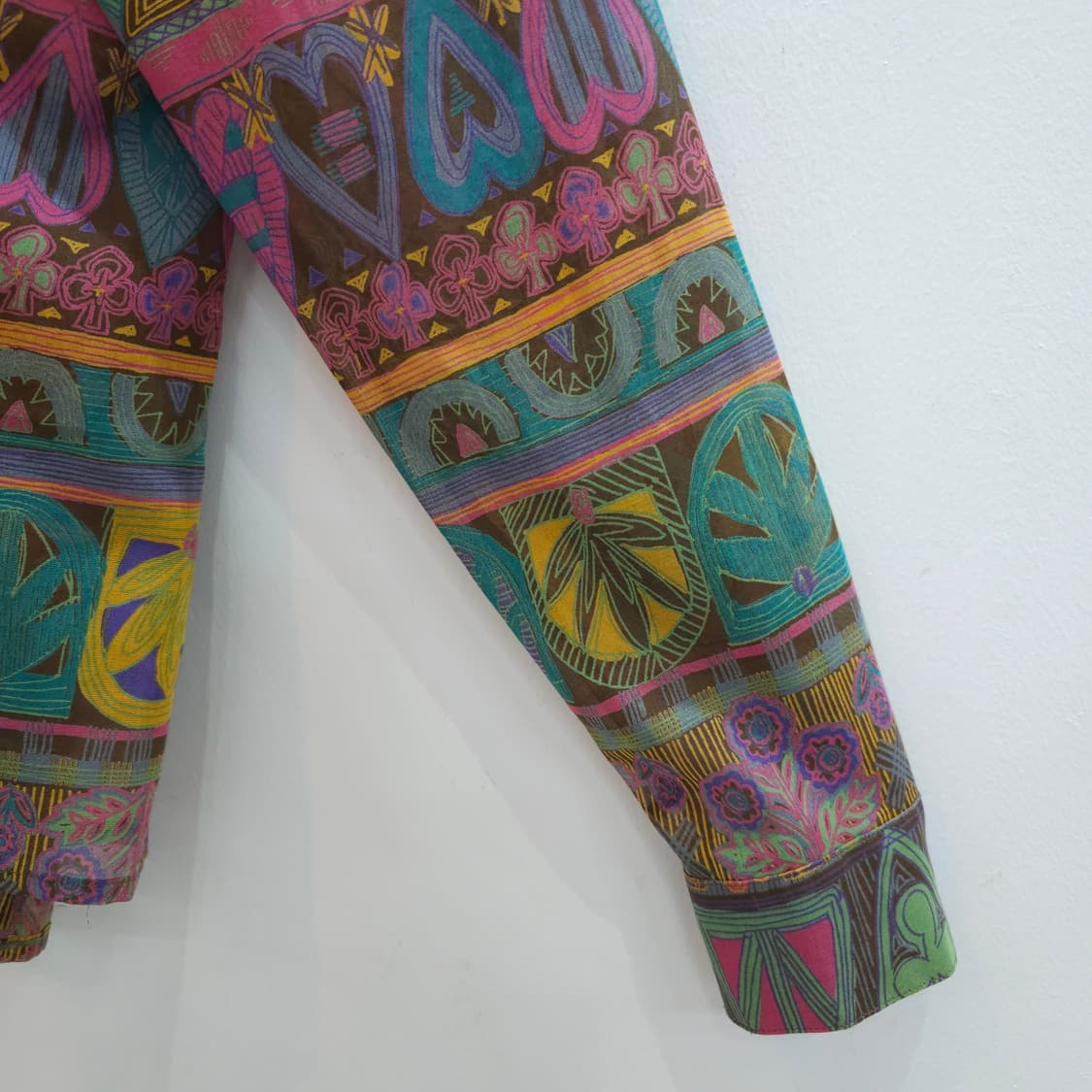 에스닉 기하학 패턴 시어 블라우스 셔츠 상품이미지7