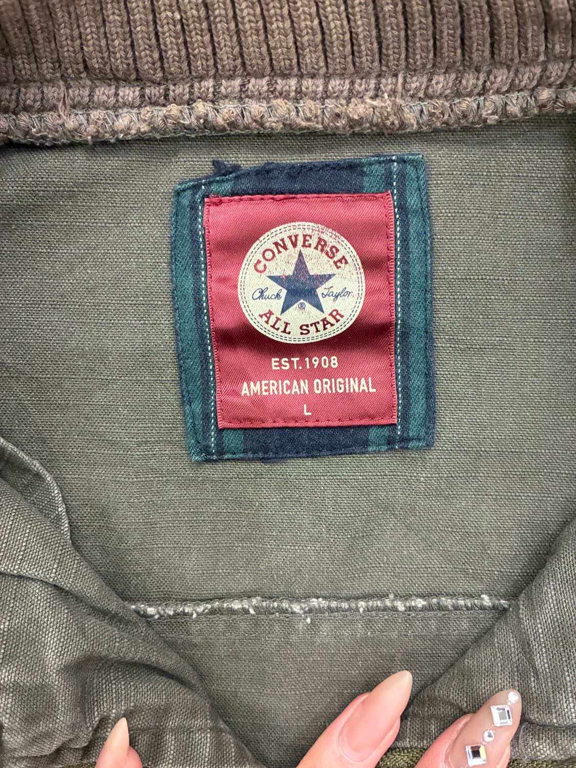 L)Converse 빈티지 카키 데님 집업 상품이미지6