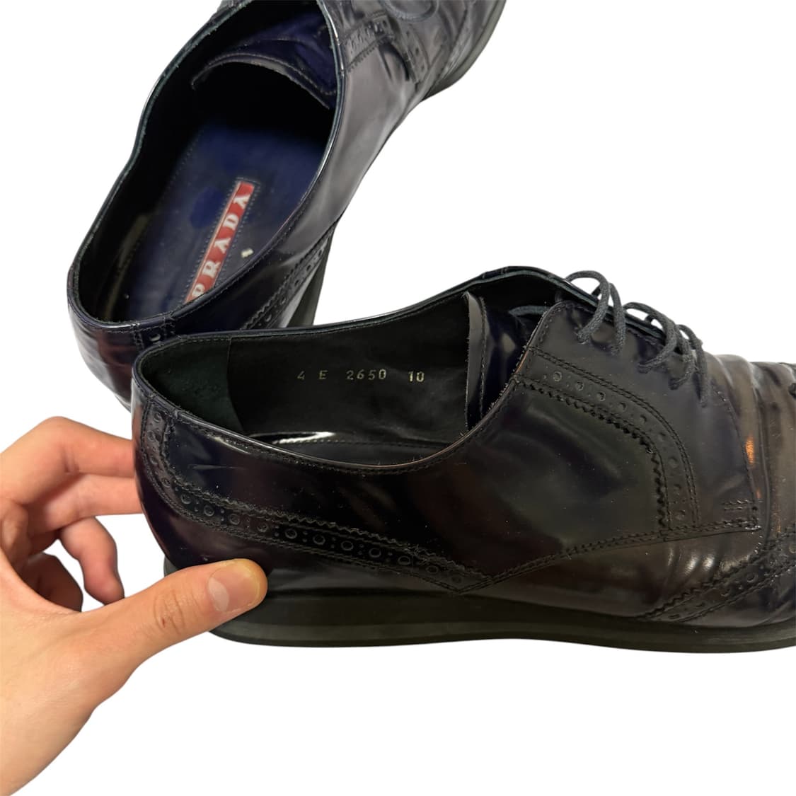 프라다 윙팁 더비 슈즈 (UK10) 상품이미지3