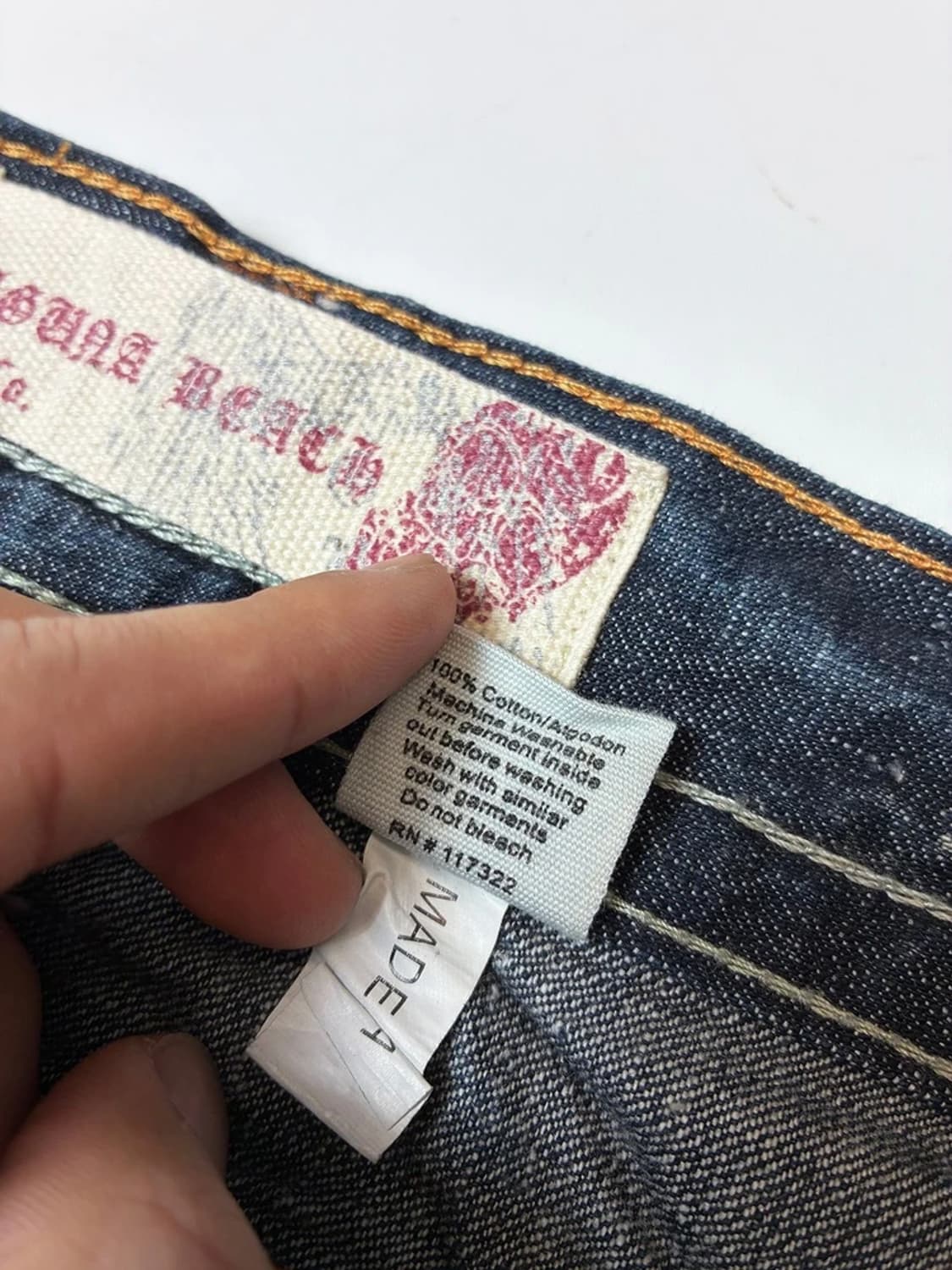 라구나비치00's Y2K 펑크 데드스탁 스티치 자수 데님팬츠 PN8834 상품이미지10