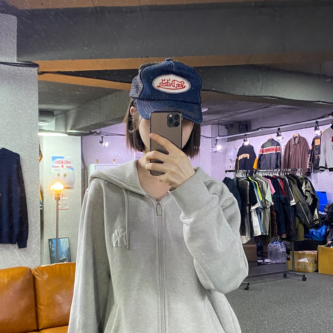 본더치 빅로고 네이비 데님 메쉬 볼캡 B4819 상품이미지1